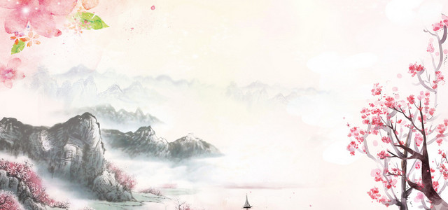 浪漫桃花节海报背景