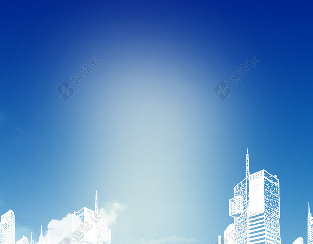 蓝天城市PSD分层H5背景素材