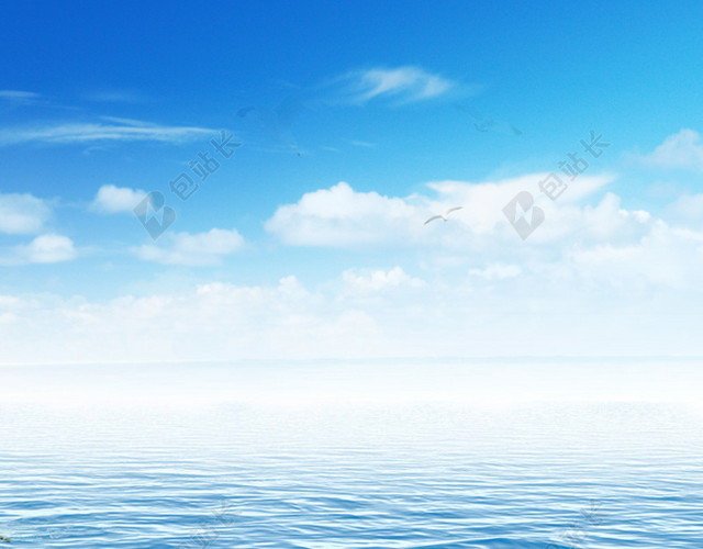 蓝天白云海洋背景