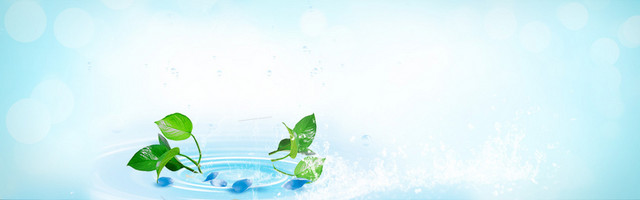 淘宝护肤品清新水纹背景BANNER