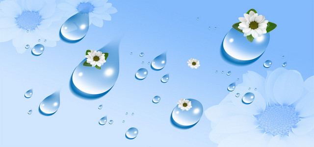 水滴花朵唯美背景