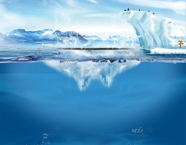 冰川河水海报背景