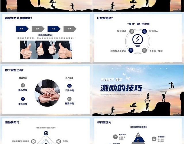 蓝色实拍风个人激励及团队激励培训自我激励