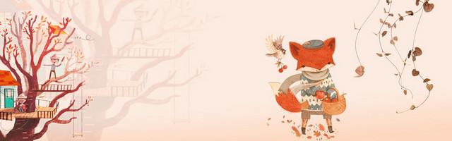 手绘秋天静谧BANNER