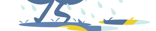 下雨天雨季乌云小人素材
