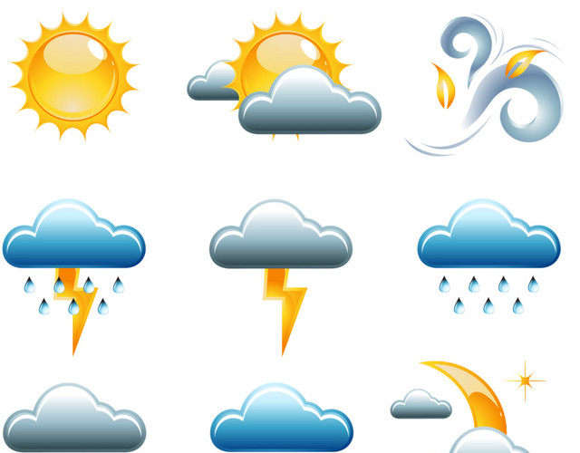 天气预报雷电雷雨图标素材