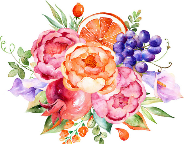 水彩花卉装饰
