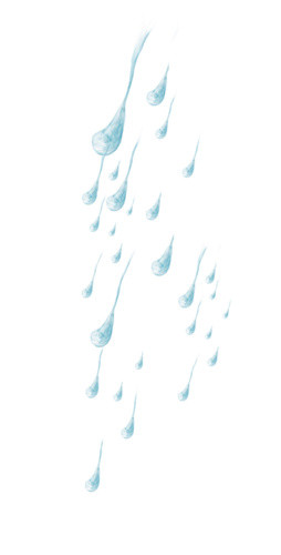飘落的蓝色雨水