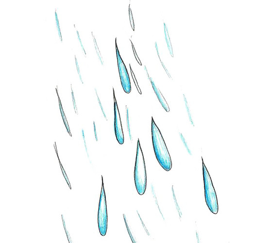 水彩雨滴素材