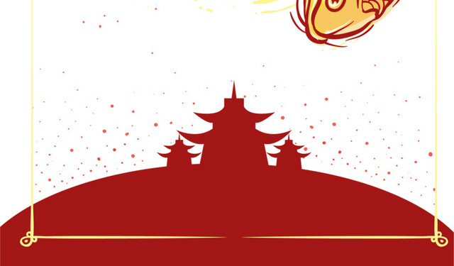 手绘金色鲤鱼