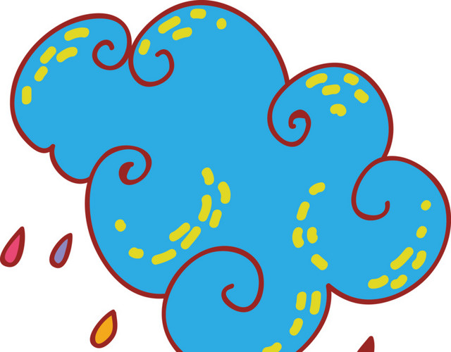 卡通下雨矢量图素材