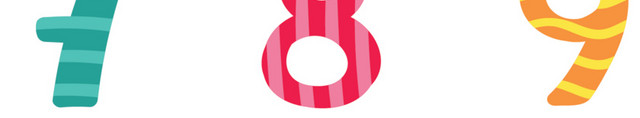 0-9数字彩色卡通数字