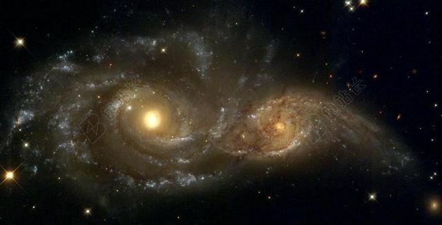 NGC 2207 螺旋星系 光一年 引力 星系 IC 2163