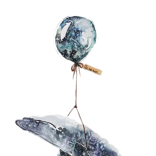 星空气球与鲸鱼