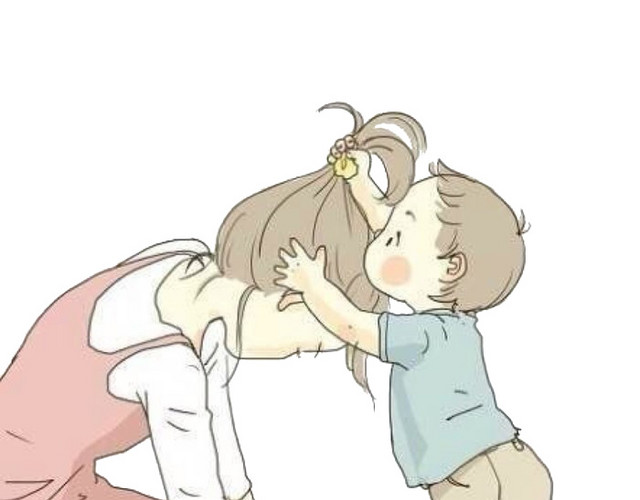 小孩扯妈妈头发