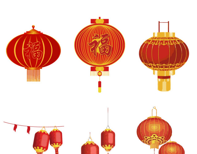 中国风节日灯笼矢量素材