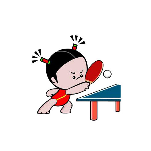 中国娃娃认真打乒乓