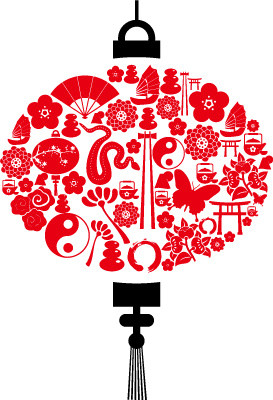 剪纸喜庆灯笼素材