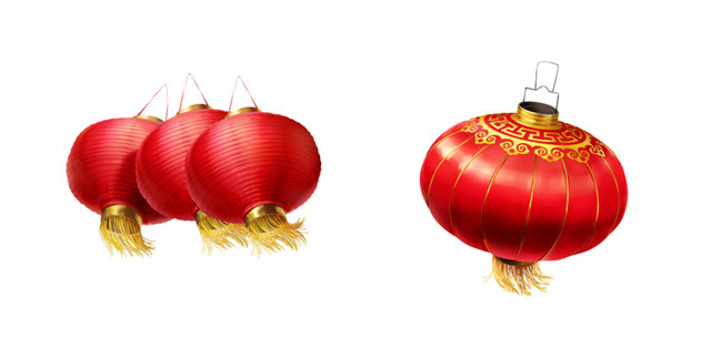 春节元旦国庆大红色国庆灯笼