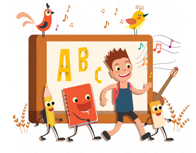 上学路上唱唱着歌曲