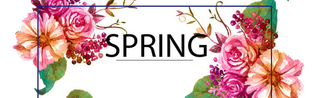 大气美丽花卉春天背景BANNER