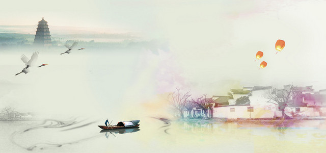 水墨风景背景BANNER