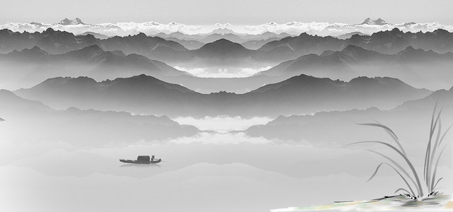 水墨群山海报BANNER