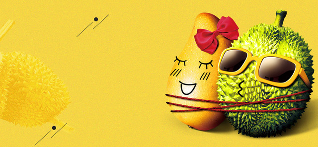 水果海报卡通童趣黄色BANNER