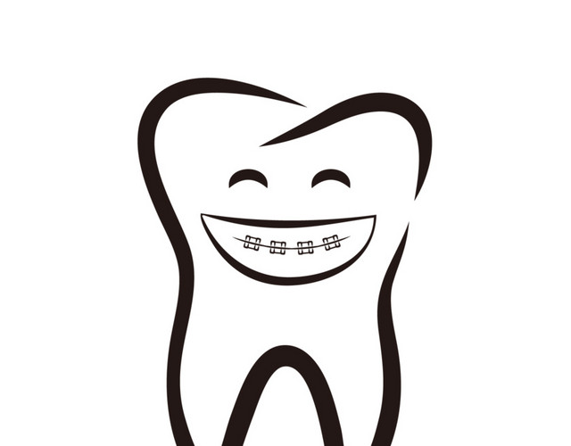 手绘可爱卡通笑脸牙齿