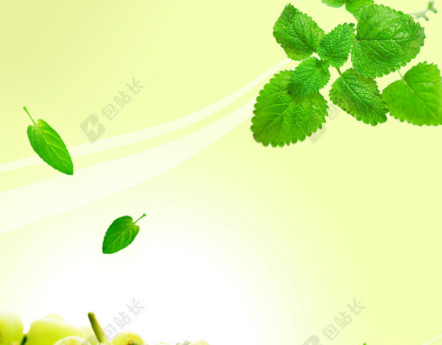 薄荷水果背景元素