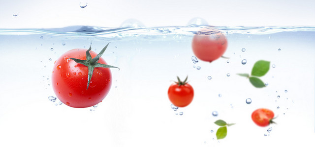 清新水果圣女果背景BANNER