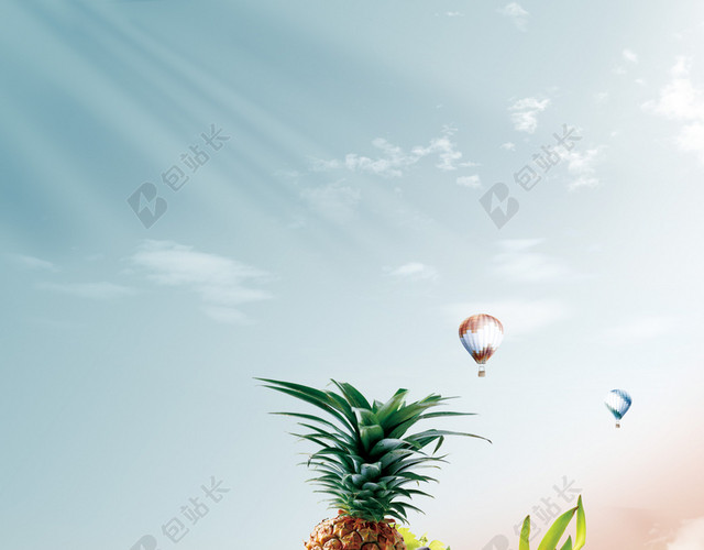 清新进口水果海报背景素材