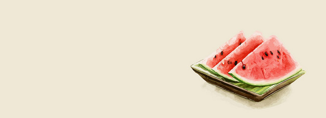 夏至西瓜背景BANNER