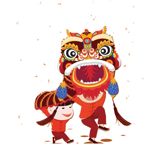 舞狮子的小孩