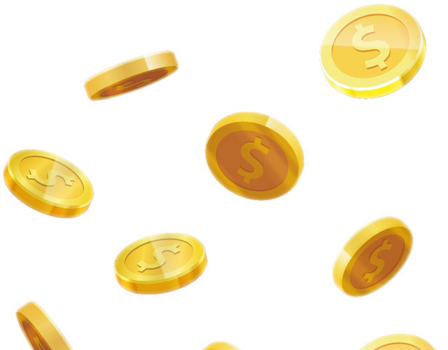 漂浮的金币素材