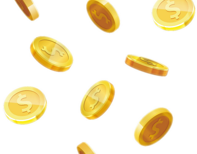 漂浮的金币素材
