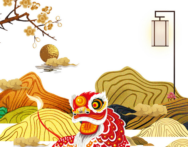 新年时尚手绘背景PSD分层图