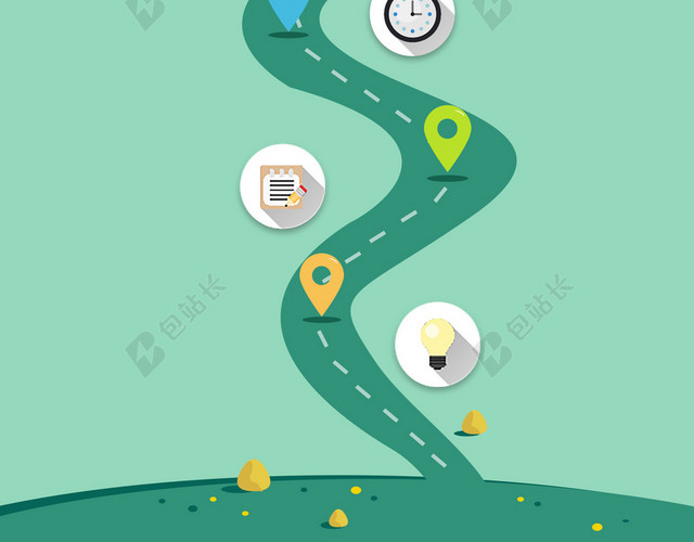 公路汽车可爱绿色背景