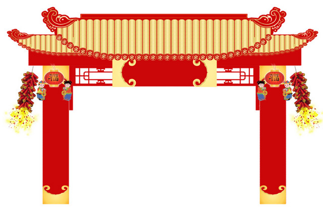 喜庆门楼素材