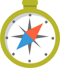 夏令营探险卡通指南针矢量图