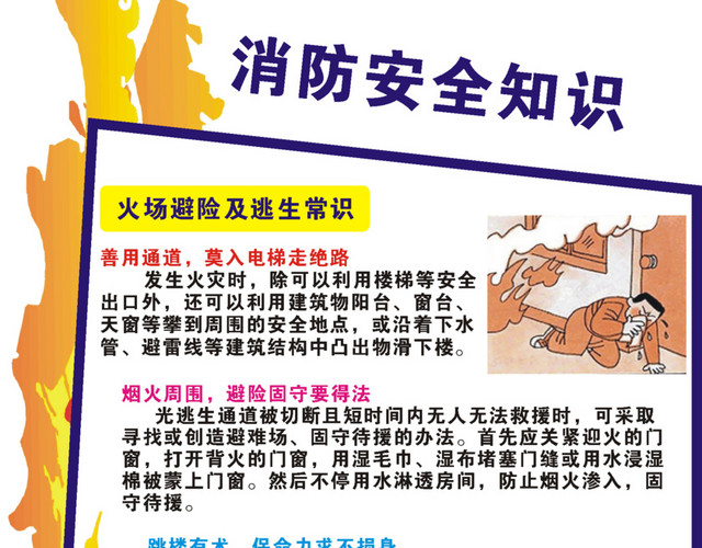 黄色火焰火场逃生免费素材