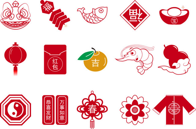春节类矢量图标