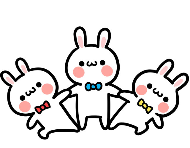卡通漂浮小兔