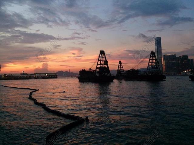 香港 維多利亞港 黃昏 躉船 壁紙 BACKGROUND 背景