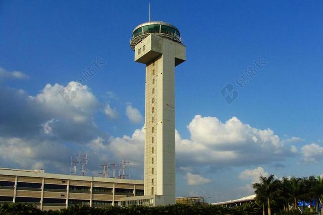 建筑简约空中交通管制塔背景图片