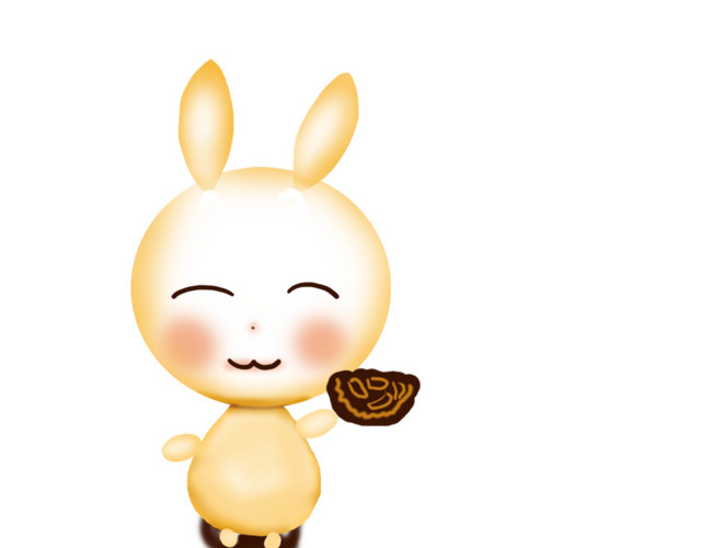黄色中秋月兔元素