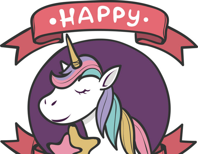 独角兽生日快乐卡