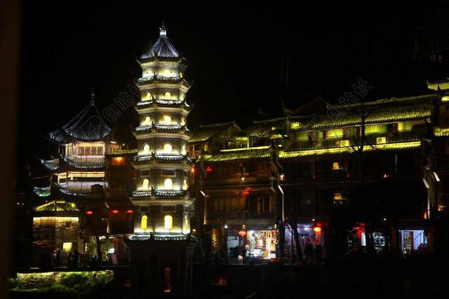 白色旅游中国风塔城市背景背景图片