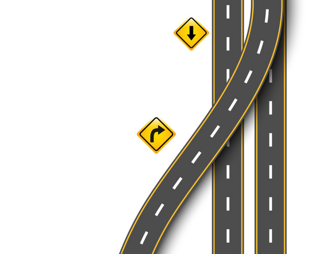 创意公路分流道插画矢量素材