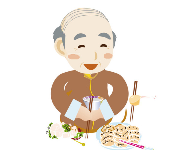 冬至吃饺子矢量素材